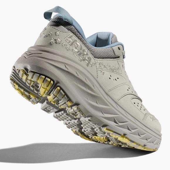 Free People HOKA Vibrant Bloom Bondi L Sneaker Stardust Sun Gray - Picture 7 of 11